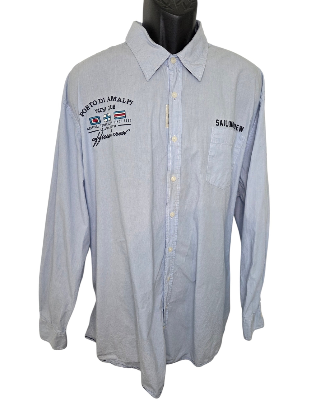 Light Blue Long-Sleeve Button-Up Shirt